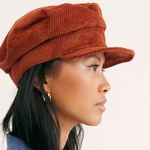 Free People Harrison Cord Lieutenant Hat NWOT